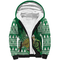 New Zealand Kakapo Christmas In July Sherpa Hoodie Silver Fern Santa Xmas Green Color LT22 Unisex Green - Polynesian Pride