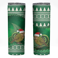 New Zealand Kakapo Christmas In July Skinny Tumbler Silver Fern Santa Xmas Green Color