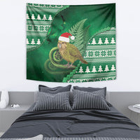 New Zealand Kakapo Christmas In July Tapestry Silver Fern Santa Xmas Green Color