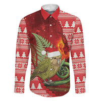 New Zealand Kakapo Christmas In July Family Matching Mermaid Dress and Hawaiian Shirt Silver Fern Santa Xmas Red Color LT22 Daughter's Dress Red - Polynesian Pride