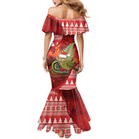 New Zealand Kakapo Christmas In July Family Matching Mermaid Dress and Hawaiian Shirt Silver Fern Santa Xmas Red Color LT22 - Polynesian Pride