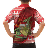 New Zealand Kakapo Christmas In July Kid Hawaiian Shirt Silver Fern Santa Xmas Red Color LT22 - Polynesian Pride