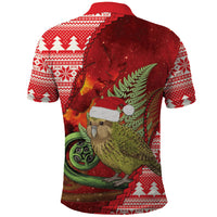 New Zealand Kakapo Christmas In July Polo Shirt Silver Fern Santa Xmas Red Color LT22 - Polynesian Pride