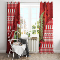 New Zealand Kakapo Christmas In July Window Curtain Silver Fern Santa Xmas Red Color