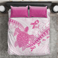 Breast Cancer Awareness Bedding Set Pink Ribbon Turtle Polynesian Pattern White LT22 Pink - Polynesian Pride