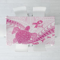 Breast Cancer Awareness Tablecloth Pink Ribbon Turtle Polynesian Pattern White LT22 Pink - Polynesian Pride