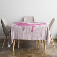 Breast Cancer Awareness Tablecloth Pink Ribbon Turtle Polynesian Pattern White LT22 - Polynesian Pride