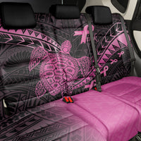 Breast Cancer Awareness Back Car Seat Cover Pink Ribbon Turtle Polynesian Pattern Black
