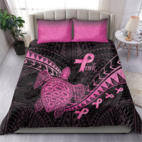 Breast Cancer Awareness Bedding Set Pink Ribbon Turtle Polynesian Pattern Black LT22 - Polynesian Pride