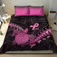 Breast Cancer Awareness Bedding Set Pink Ribbon Turtle Polynesian Pattern Black LT22 - Polynesian Pride