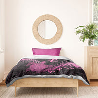 Breast Cancer Awareness Bedding Set Pink Ribbon Turtle Polynesian Pattern Black LT22 - Polynesian Pride