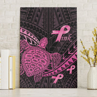 Breast Cancer Awareness Canvas Wall Art Pink Ribbon Turtle Polynesian Pattern Black LT22 Without Frame Pink - Polynesian Pride
