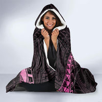 Breast Cancer Awareness Hooded Blanket Pink Ribbon Turtle Polynesian Pattern Black