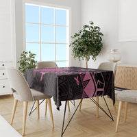 Breast Cancer Awareness Tablecloth Pink Ribbon Turtle Polynesian Pattern Black LT22 - Polynesian Pride