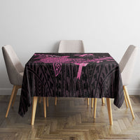 Breast Cancer Awareness Tablecloth Pink Ribbon Turtle Polynesian Pattern Black LT22 - Polynesian Pride