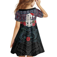 New Zealand Hei Tiki Christmas In July Family Matching Off The Shoulder Long Sleeve Dress and Hawaiian Shirt Pohutukawa Santa Xmas Polynesian Pattern