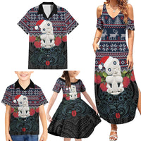 New Zealand Hei Tiki Christmas In July Family Matching Summer Maxi Dress and Hawaiian Shirt Pohutukawa Santa Xmas Polynesian Pattern LT22 - Polynesian Pride