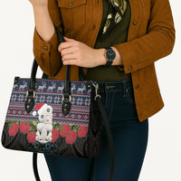 New Zealand Hei Tiki Christmas In July Leather Bag Pohutukawa Santa Xmas Polynesian Pattern