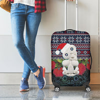 New Zealand Hei Tiki Christmas In July Luggage Cover Pohutukawa Santa Xmas Polynesian Pattern