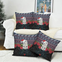 New Zealand Hei Tiki Christmas In July Pillow Cover Pohutukawa Santa Xmas Polynesian Pattern