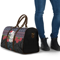 New Zealand Hei Tiki Christmas In July Travel Bag Pohutukawa Santa Xmas Polynesian Pattern