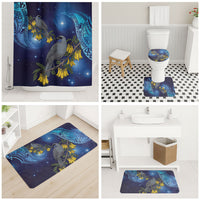 New Zealand Kokako Bird Bathroom Set Kowhai Galaxy Style Polynesian Pattern