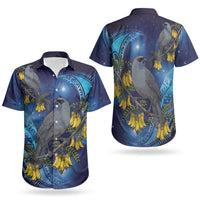 New Zealand Kokako Bird Couples Matching Mermaid Dress and Hawaiian Shirt Kowhai Galaxy Style Polynesian Pattern LT22 - Polynesian Pride