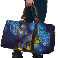 New Zealand Kokako Bird Travel Bag Kowhai Galaxy Style Polynesian Pattern