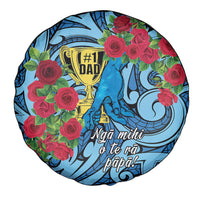 New Zealand Father's Day Spare Tire Cover Best Dad Trophy Red Rose Maori Pattern LT22 - Polynesian Pride