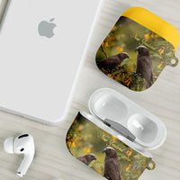 New Zealand Kaka Bird AirPods Case Kowhai Flower Landscape Style LT22 - Polynesian Pride