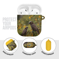 New Zealand Kaka Bird AirPods Case Kowhai Flower Landscape Style LT22 - Polynesian Pride