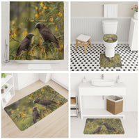 New Zealand Kaka Bird Bathroom Set Kowhai Flower Landscape Style