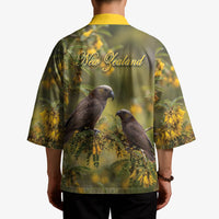 New Zealand Kaka Bird Kimono Kowhai Flower Landscape Style LT22 - Polynesian Pride