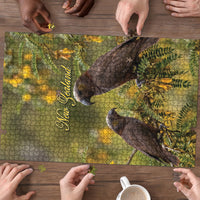 New Zealand Kaka Bird Puzzle Kowhai Flower Landscape Style