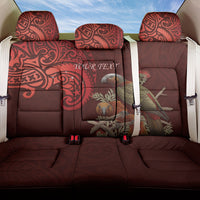New Zealand Kaka Bird Personalised Back Car Seat Cover Pohutukawa Matariki Maori Pattern LT22 One Size Red - Polynesian Pride