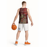 New Zealand Kaka Bird Personalised Basketball Jersey Pohutukawa Matariki Maori Pattern LT22 - Polynesian Pride