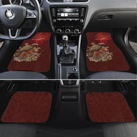 New Zealand Kaka Bird Personalised Car Mats Pohutukawa Matariki Maori Pattern LT22 Set 4pcs Red - Polynesian Pride