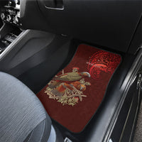 New Zealand Kaka Bird Personalised Car Mats Pohutukawa Matariki Maori Pattern LT22 - Polynesian Pride