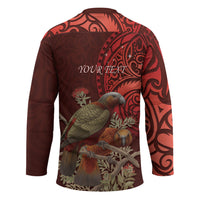 New Zealand Kaka Bird Personalised Hockey Jersey Pohutukawa Matariki Maori Pattern LT22 - Polynesian Pride