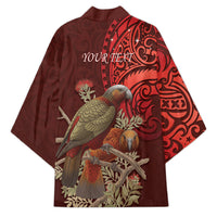 New Zealand Kaka Bird Personalised Kimono Pohutukawa Matariki Maori Pattern