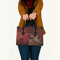 New Zealand Kaka Bird Personalised Leather Bag Pohutukawa Matariki Maori Pattern LT22 - Polynesian Pride