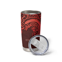 New Zealand Kaka Bird Personalised Tumbler Cup Pohutukawa Matariki Maori Pattern LT22 - Polynesian Pride