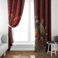 New Zealand Kaka Bird Personalised Window Curtain Pohutukawa Matariki Maori Pattern LT22 - Polynesian Pride
