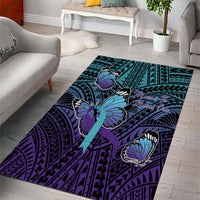 New Zealand Suicide Prevention Month Area Rug Maori Mauri Tu Mauri Ora Polynesian Pattern LT22 - Polynesian Pride