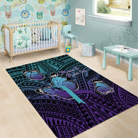 New Zealand Suicide Prevention Month Area Rug Maori Mauri Tu Mauri Ora Polynesian Pattern LT22 - Polynesian Pride