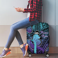 New Zealand Suicide Prevention Month Luggage Cover Maori Mauri Tu Mauri Ora Polynesian Pattern LT22 - Polynesian Pride