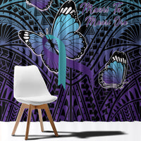 New Zealand Suicide Prevention Month Window Curtain Maori Mauri Tu Mauri Ora Polynesian Pattern LT22 - Polynesian Pride