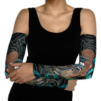 New Zealand Tui Bird Wahaika Arm Sleeves Maori Weapon Paua Shell Koru Pattern LT22 - Polynesian Pride