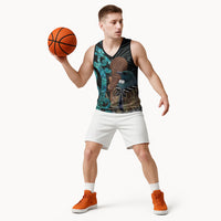 New Zealand Tui Bird Wahaika Basketball Jersey Maori Weapon Paua Shell Koru Pattern LT22 - Polynesian Pride