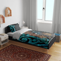 New Zealand Tui Bird Wahaika Bedding Set Maori Weapon Paua Shell Koru Pattern LT22 - Polynesian Pride